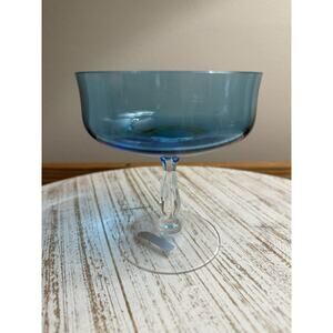 Vintage Noritake rainbow-blue CRYSTAL glass champagne cocktail